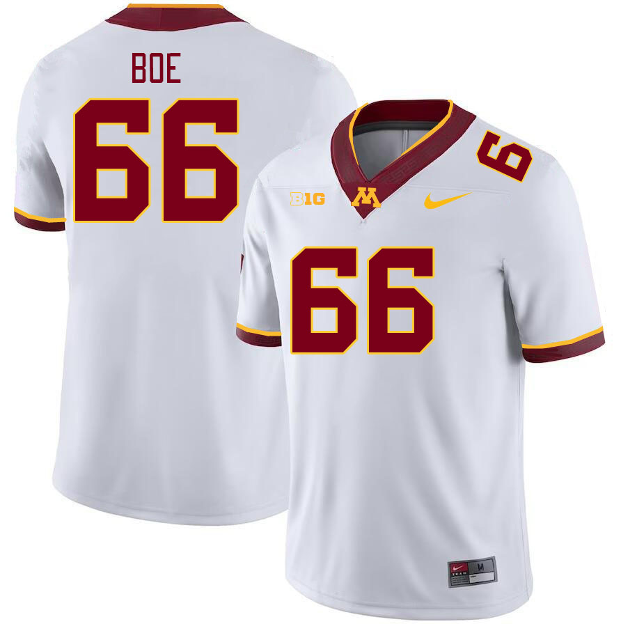 Men #66 Nathan Boe Minnesota Golden Gophers College Football Jerseys Stitched-White - Click Image to Close